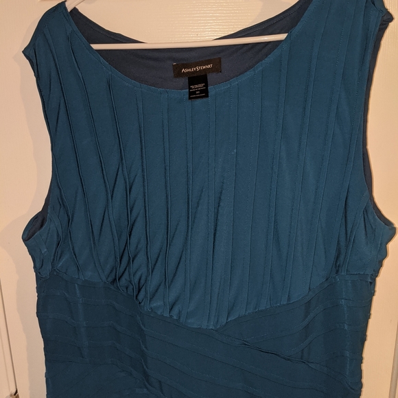 NWOT Ashley Stewart 20 Ribbed Teal Career Dress - Picture 2 of 4